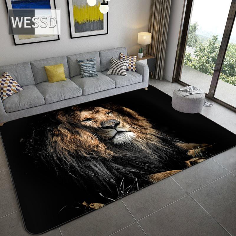 Nordic Luxury Animal Black 3D Carpet Living Room Decoration Home Fish Leopard Pattern Rug Bedroom Flannel Mat Bathroom Floor