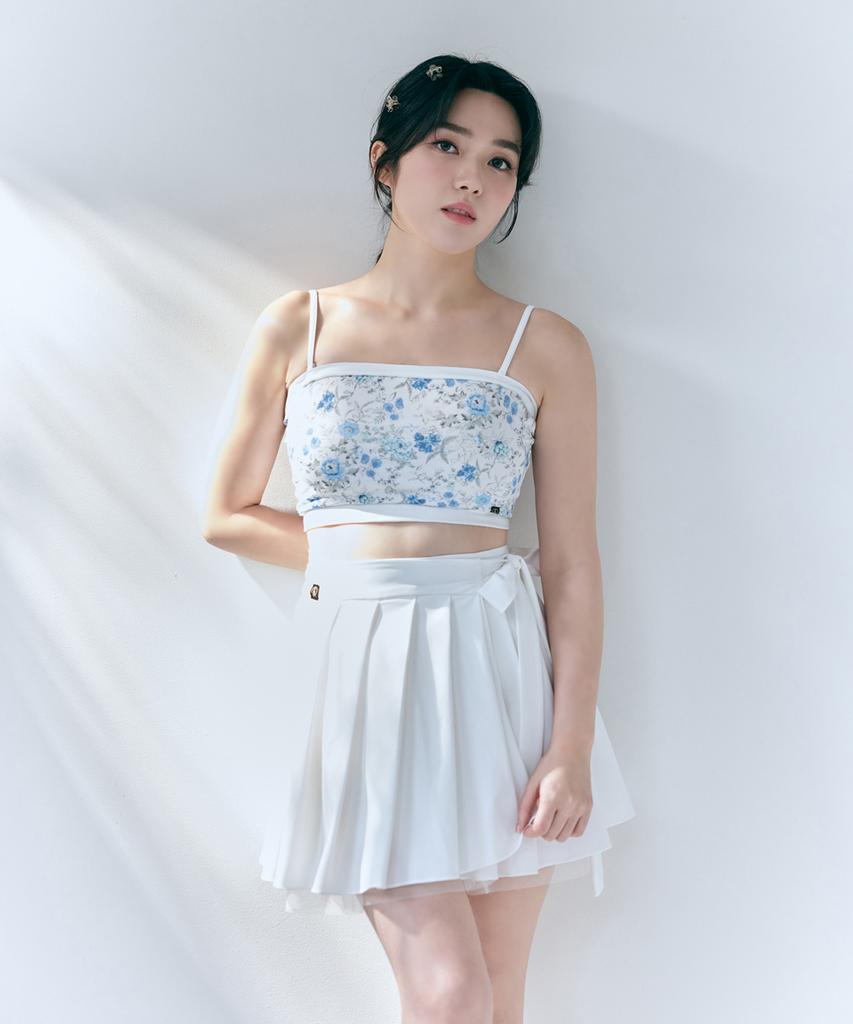 Foriz [Eclat Skirt_White] Reversible Wrap Flare Mini Skirt