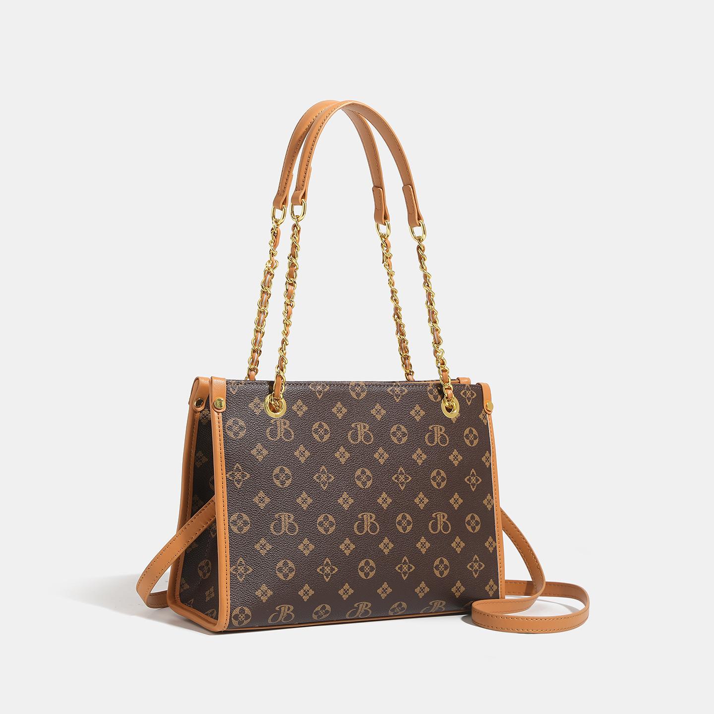 

Leather Tote Bag, Super Popular Commuting Bag, Large Capacity for Women, High-end Fashion, Single Shoulder Crossbody Bag темно-коричневого