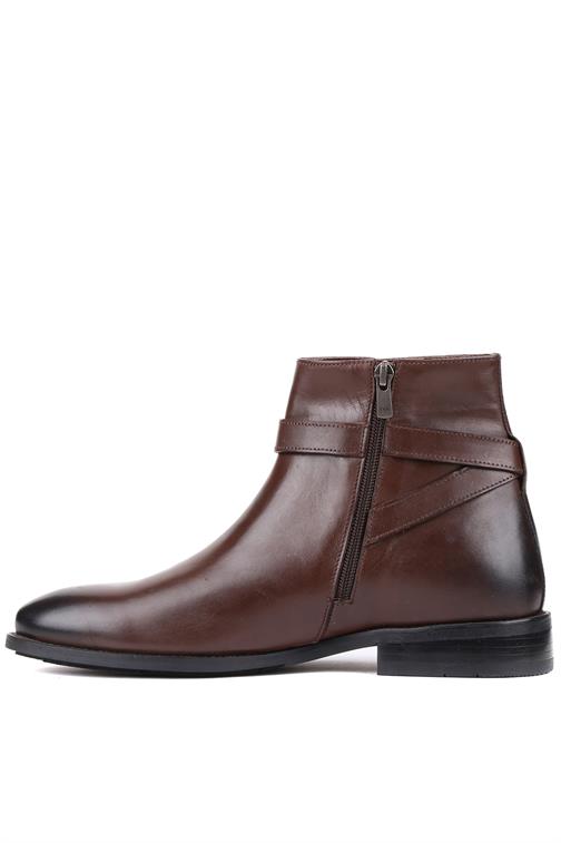 Shoetyle - Kahverengi Deri Fermuarlı Erkek Bot 250-602