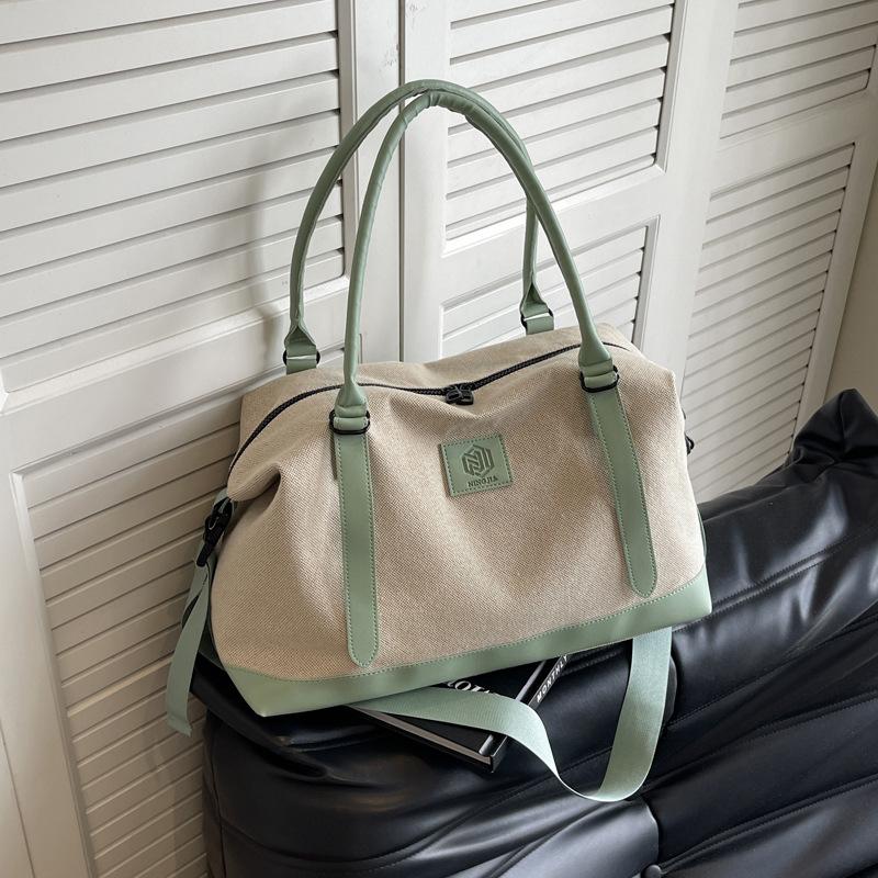 

Fashion large-capacity travel bag, casual canvas, short-distance lightweight and fast sports bag, portable storage bag, large-capacity portable. зелений