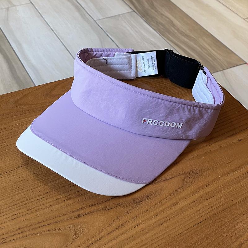 

Летняя солнцезащитная шляпа женская пара модель с маленьким лицом солнцезащитная шляпа с защитой от ультрафиолета бег цвет соответствующий утиный язычок пустой цилиндр мужской Adjustable лавандовый