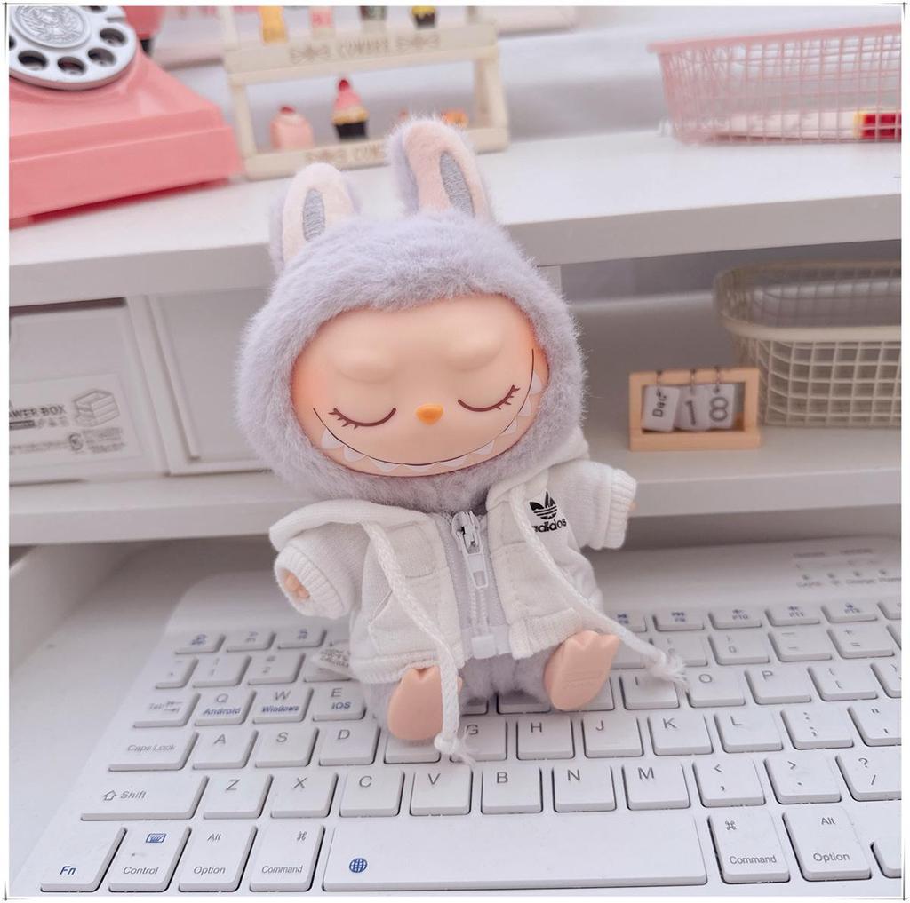 17cm Labubu Doll Vinyl Keychain: First & Second Gen Blind Box Clothes Collection