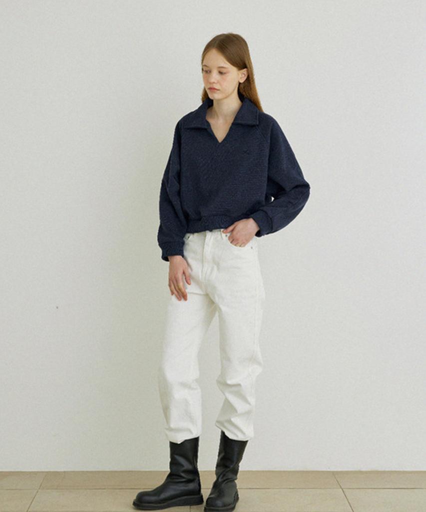 Aejeuipeu Lovin' Collar Sweatshirt (Navy)