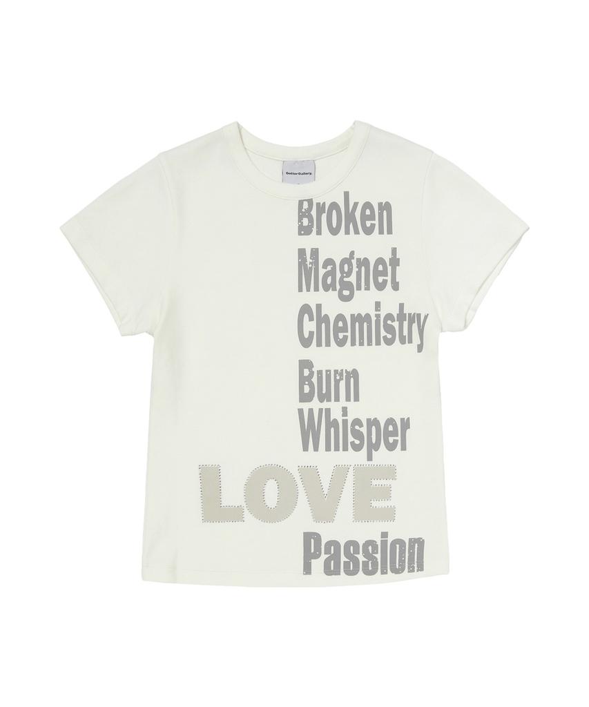 Garter Gallery Love Typo Crop T-Shirts_White