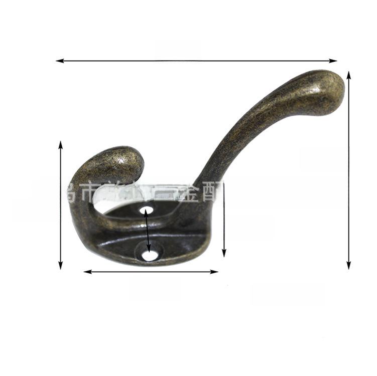 Retro Alloy Bathroom Wall Hook, Antique Single Garment Hook, 55x43mm.