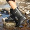Medium tube rain shoes men's high tube thick-soled non-slip waterproof shoes men's fashion rain boots fishing water boots thermal rubber shoes fashion