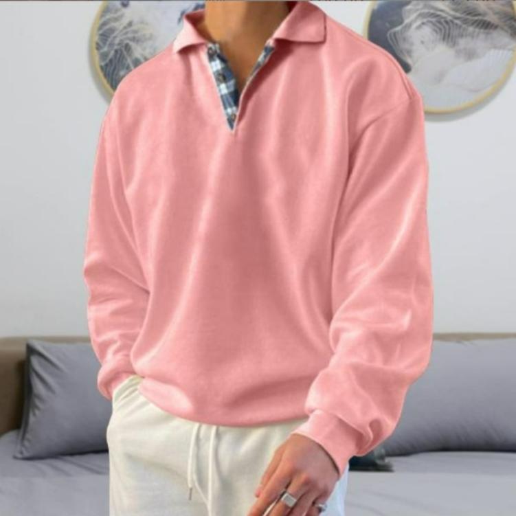 Season Long-sleeved V-neck Men's Lapel Loose Sweater Men's Clothing