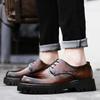Fashion Brand Leather Platform Men's Shoes Fashion Round Toe Casual Quality Thick Sole British Style Formal Oxford Business Dress Shoes