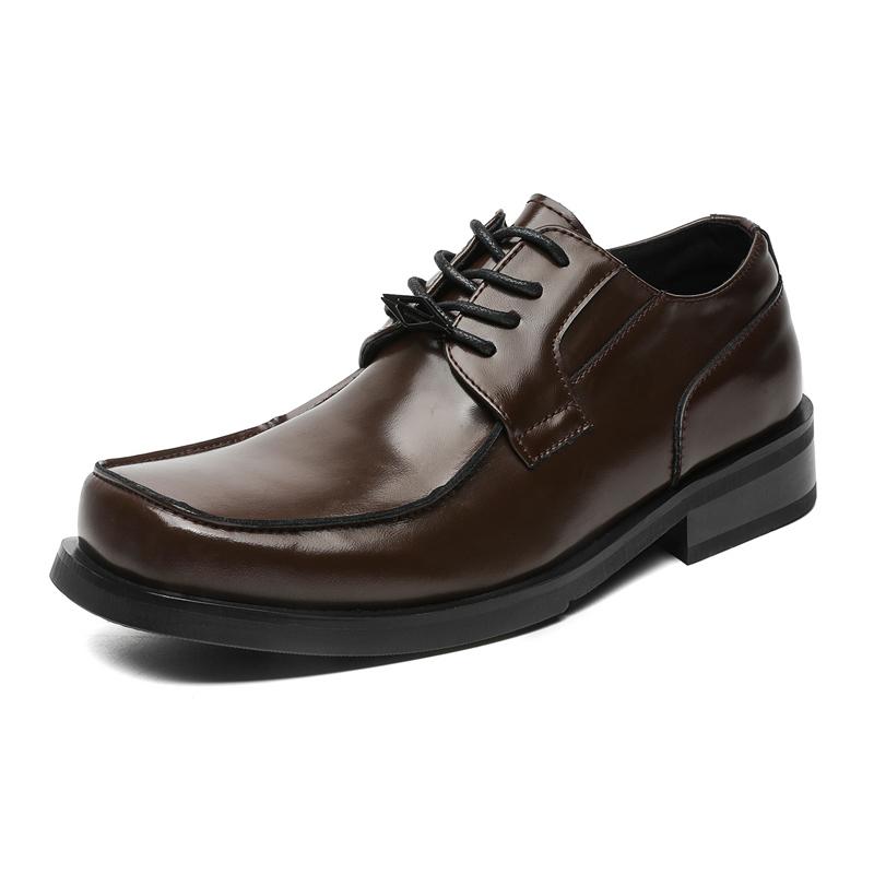Fashion 2025 Men Business Leather Shoes Attire Cowhide Height Increasing Commuting Shoes Men British Suits Groom Wedding Party Shoes