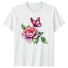 Butterfly Rose Butterflies Flowers Nature Mens T-Shirt Womens Tee Graphic Top