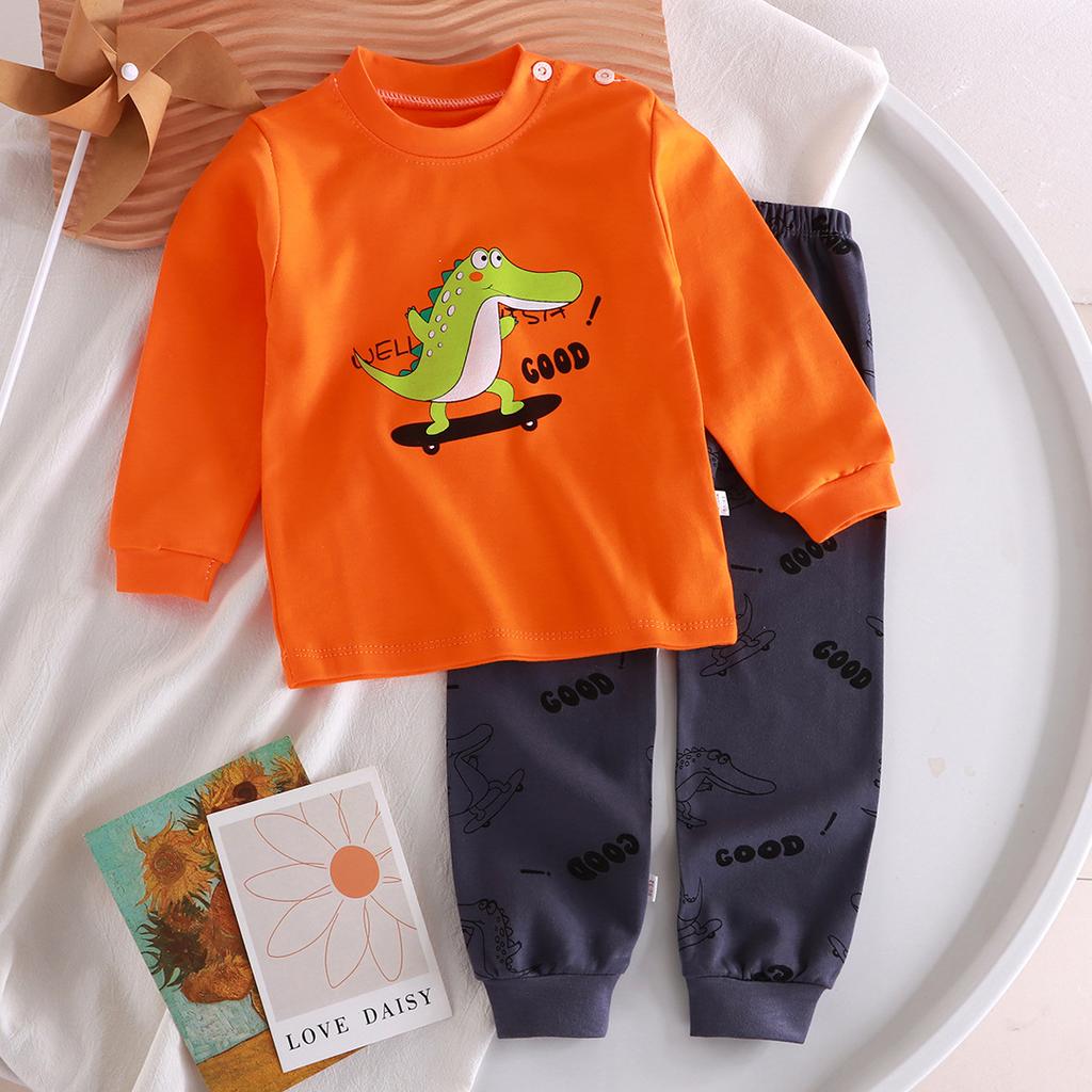 Autumn Sleepwear Pajamas for Girls Boys Long Sleeve Tops+Pants Suits Fashion Home Clothing Baby Kid Sleep Costume