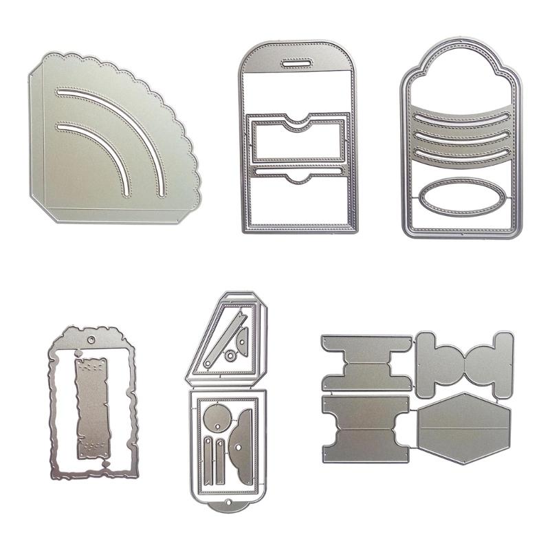 Label Pocket Metal Cutting Dies DIY Craft Carbon Steel Embossing Template Stencil Scrapbooking for Card Die Cuts Mold
