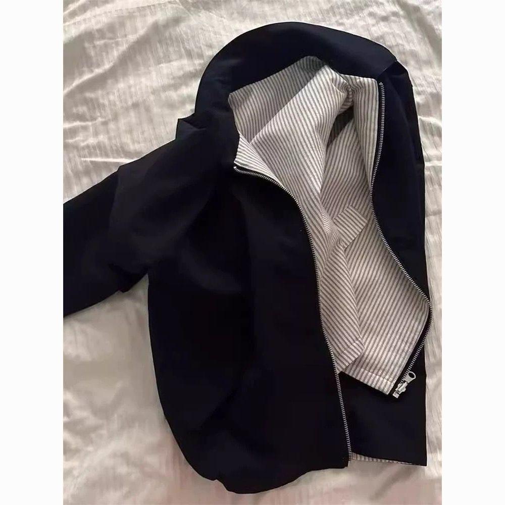 Unisex Oversized Striped Lapel Jacket - American Streetwear for All Seasons