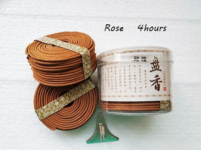 Natrual 48ring/box sandalwood incense coils with mini metal incense holder household Fragrance indian busshist Lavender