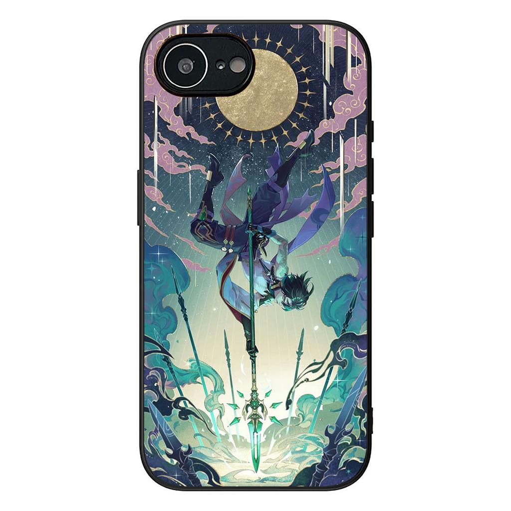 Zhong Li Genshins HuTao Xiao Impact Protective Cover for Apple iPhone 16 17 Air 14 15 Pro Max Plus 16+ 16E 14+ ProMax Phone Case