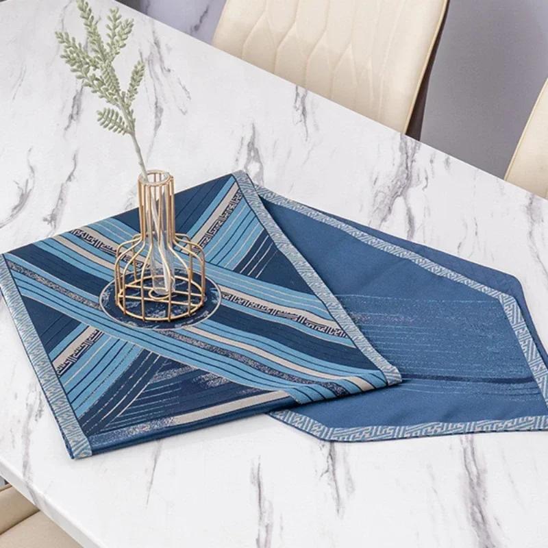 High End Precision Jacquard Table Flag Minimalist Tassel Pendant Tea Flag Long Table Decoration Anti Slip Dustproof Table Mats