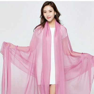 New Chiffon Fabric Scarf Anti-UV Multicolor Beach Scarves Soft Solid Color Long Wrap Shawl Summer