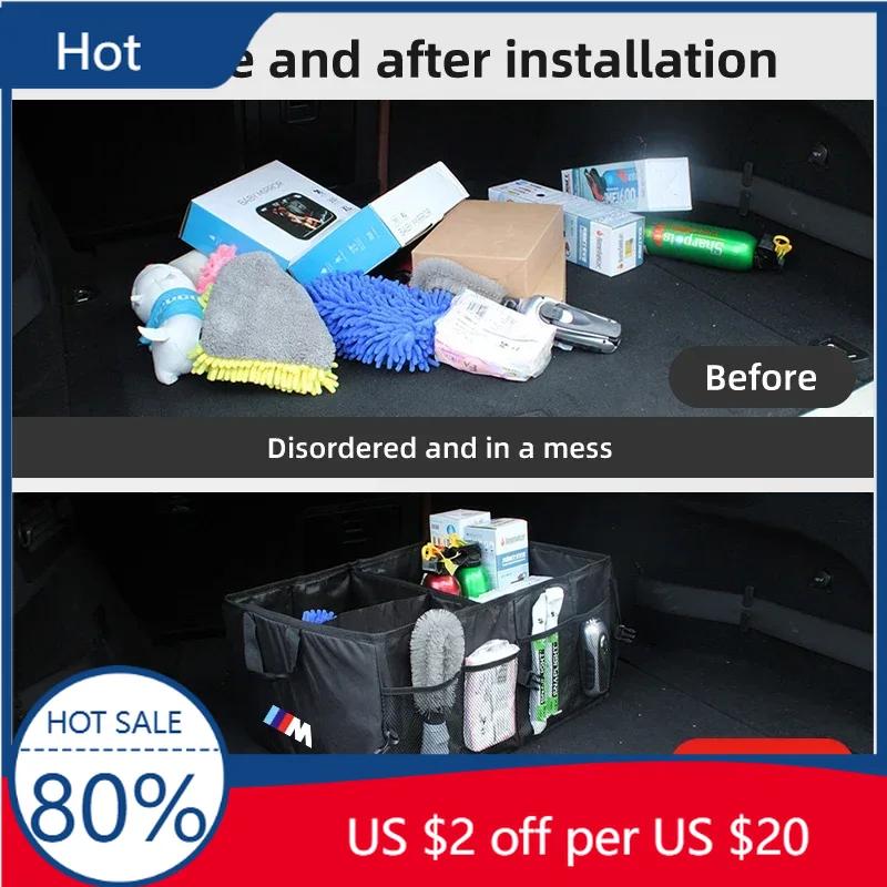 New Car Trunk Storage Box Backseat Folding Multi-Pocket Waterproof Organiser For BMW X1 X2 X3 X4 X5 X6 X7 G20 G30 6GT E46 F