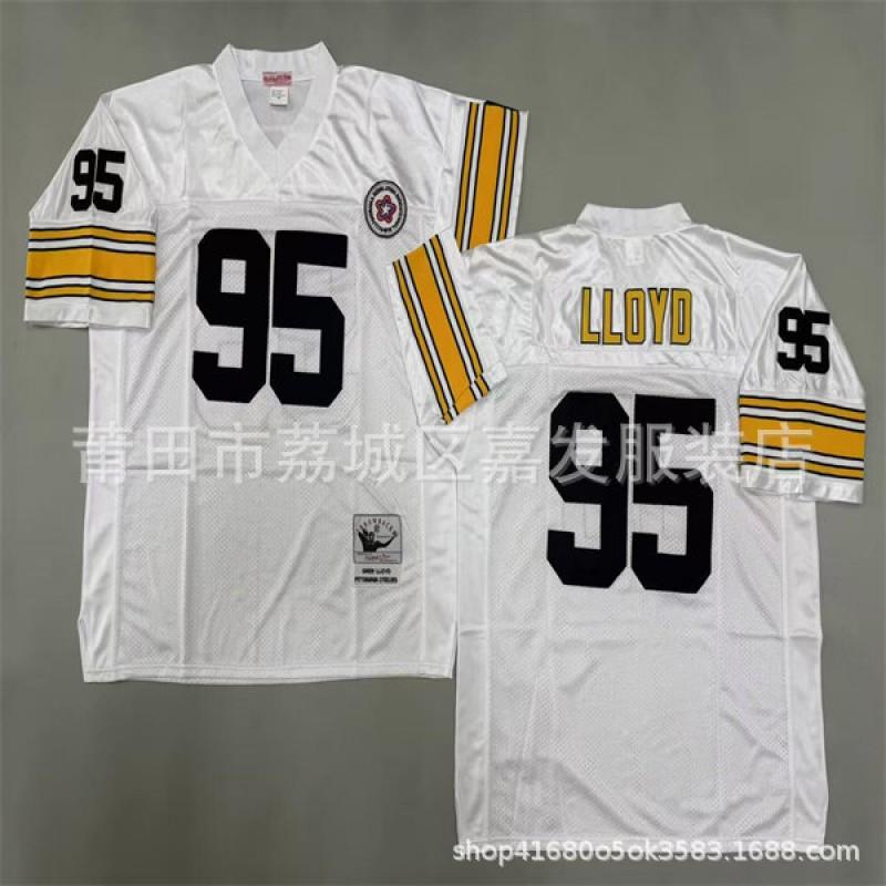 Pittsburgh Steelers Vintage NFL Football Jersey Men Cotton Embroidered Training Shirt Rugby Sport Wear