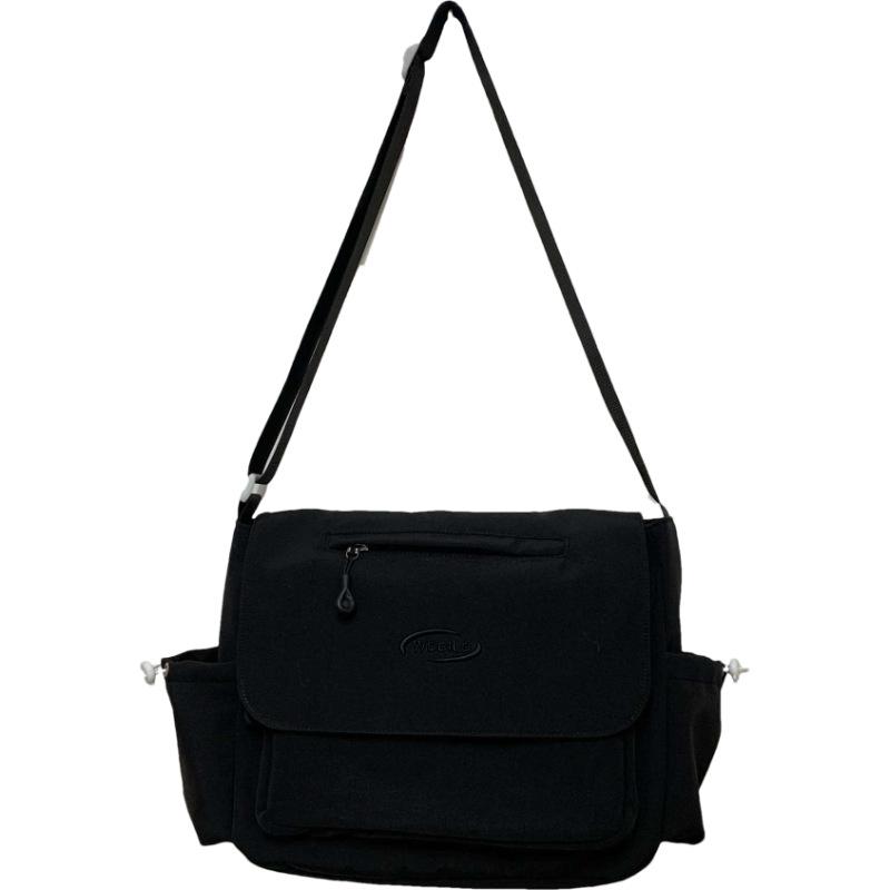 Simple tooling messenger bag women's large-capacity junior and high school make-up bag, lightweight trendy and casual shoulder messenger bag