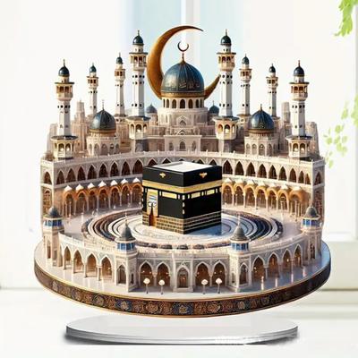 Yousheng 2D Acrylic Animal Table Sign Horse Cat Peacock Elephant Castle Moon House Ornament Home Office Desktop Decoration