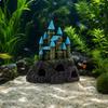 Fish Tank Ornament Decorative Underwater Castle with Towers Textured