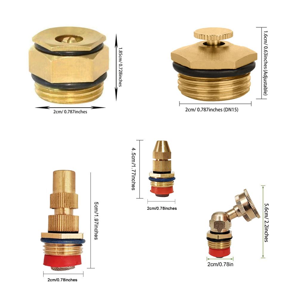 Brass Misting Nozzles Adjustable 1/2 Inch Centrifugal Water Atomizing Spray Nozzle Mist Sprinkler Jet Water Save Sprinklers
