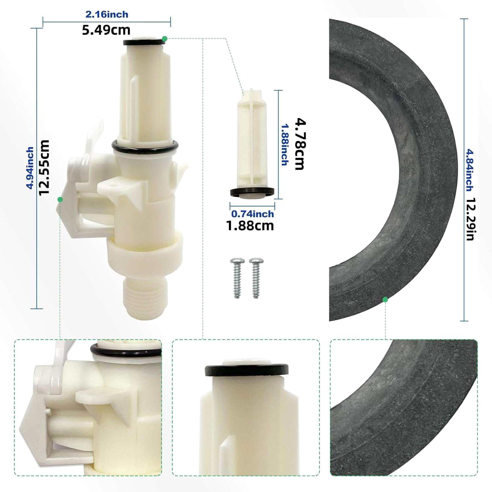 

Ремкомплект клапана подачи воды для туалета Thetford Aqua Magic IV (Номер детали 13168) Устранение утечек и контроль потока Подходит для моделей с высоким/низким бачком Ремонтная деталь United States