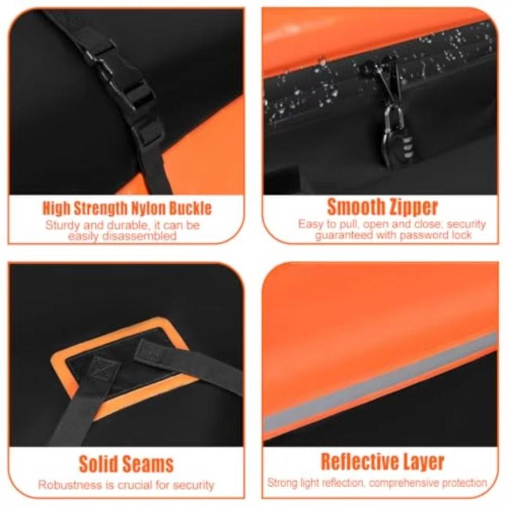 Wasserdichte Auto-Dachgepäcktasche 420D Oxford-Gewebe Dachgepäcktasche Verstellbare Dachgepäckträger Camping