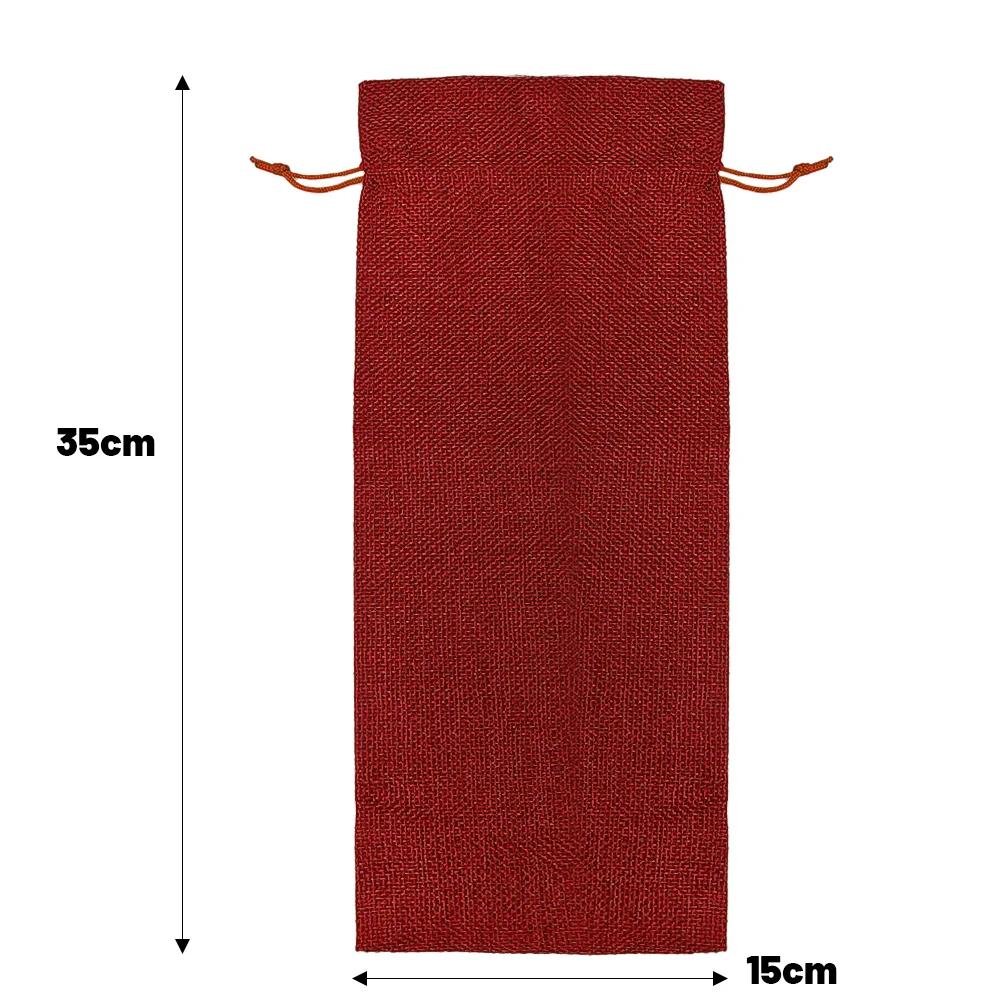 1/12pcs Merry Christmas Red Wine Bottle Covers Bags Champagne Pouches Cute Burlap Packaging Bag New Year Party Decoration Xmas