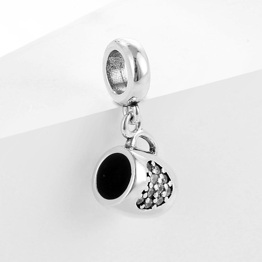 Brand New Arrivals Coffee Cup Afternoon Tea Beverage Series Copper Metal Dangle Charm Bead Component Compatible With Authentic Original Bracelet High