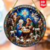 2D Flat Wooden Birth Scene Decoration, Suitable for Home Use, Fun To Hang, No Need for Batteries/electricity, Durable Outdoor