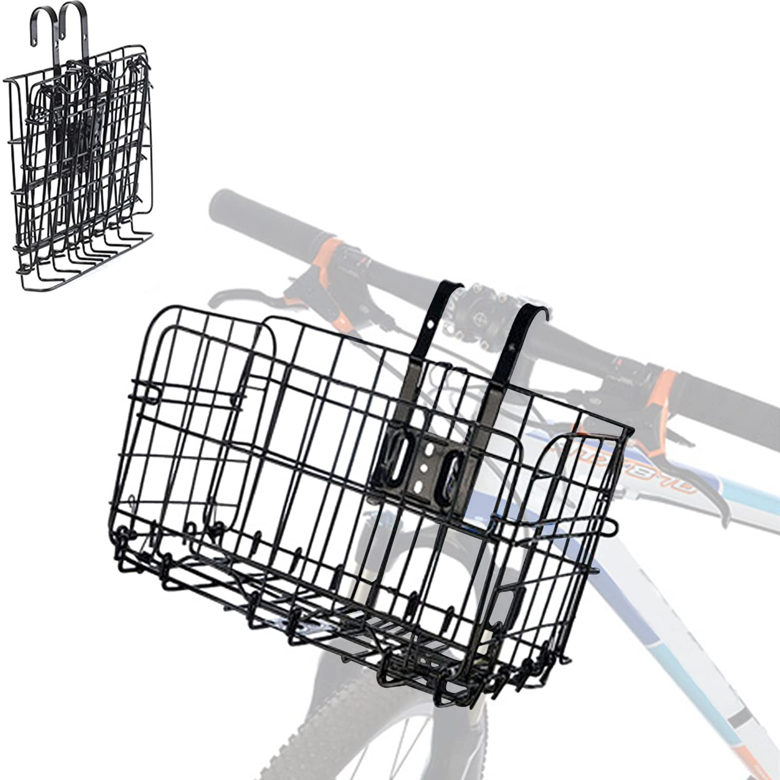 

Enkrio Folding Bicycle Detachable Front Basket with Large Easy for Mountain Folding Commuter and More Basket, Capacity, Installation, Bikes, Bikes, чёрный