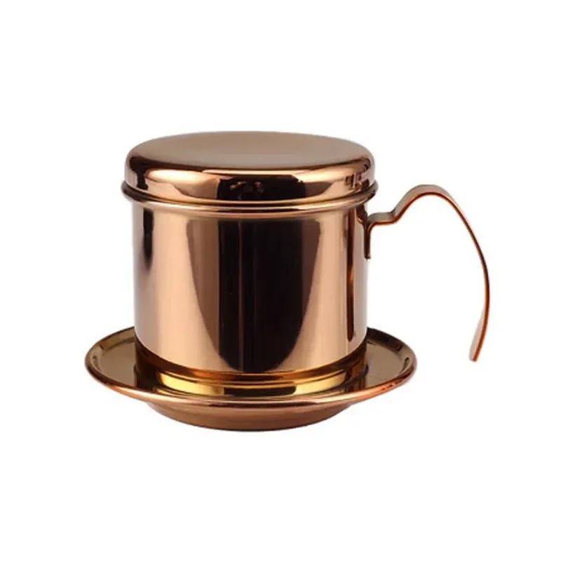 Stainless Steel Vietnamese Coffee Drip Filter Cup Portable Traditional Vietnam Coffee Maker Coffee Brewing Tool for Office Home