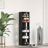 Mobiletto per scarpe effetto rovere nero 25 x 27 x 102 cm Legno ingegnerizzato