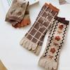 3 Paar Hohe Schönheit Mittellange Ganzjahres Trendige Vielseitige Damen Fünf-Zehen-Socken Süße Retro Atmungsaktive Modische Socken