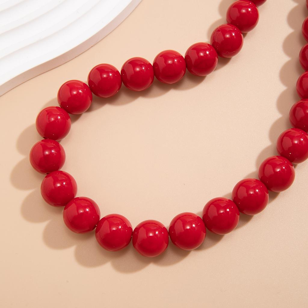 Gothic Acrylic Ball Bead Chain Necklace Women's Y2K Korean Clavicle Party Jewelry Accessories