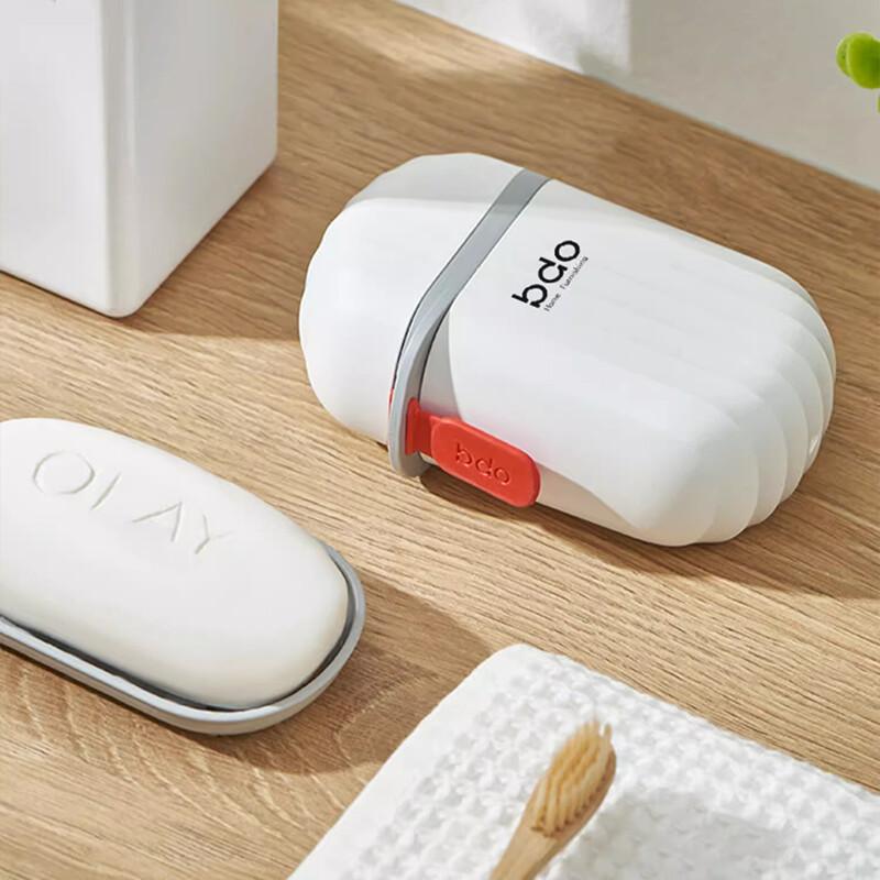 Travel And Business Soap Box Double-layer Draining Soap Box Student's School Portable With Cover Sealed And Leak Proof Soap Box