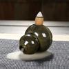 YXYMCF Backflow Incense Burners Gourd Turn Things Around Cone Censers Ceramic Mini Desk Ornaments Mustard Zen Incense Holder 1pc 7