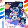Space Adventure Painting by Numbers Hand Filled Drawing Art Kit Home Decor