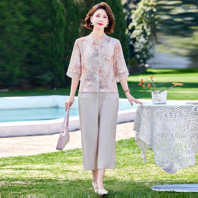 2026 Spring/Summer Women's Floral Print Short-Sleeve Two-Piece Casual Set