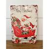 Vintage Tin Sign Santa Wall Art Rustic Christmas Home Decor