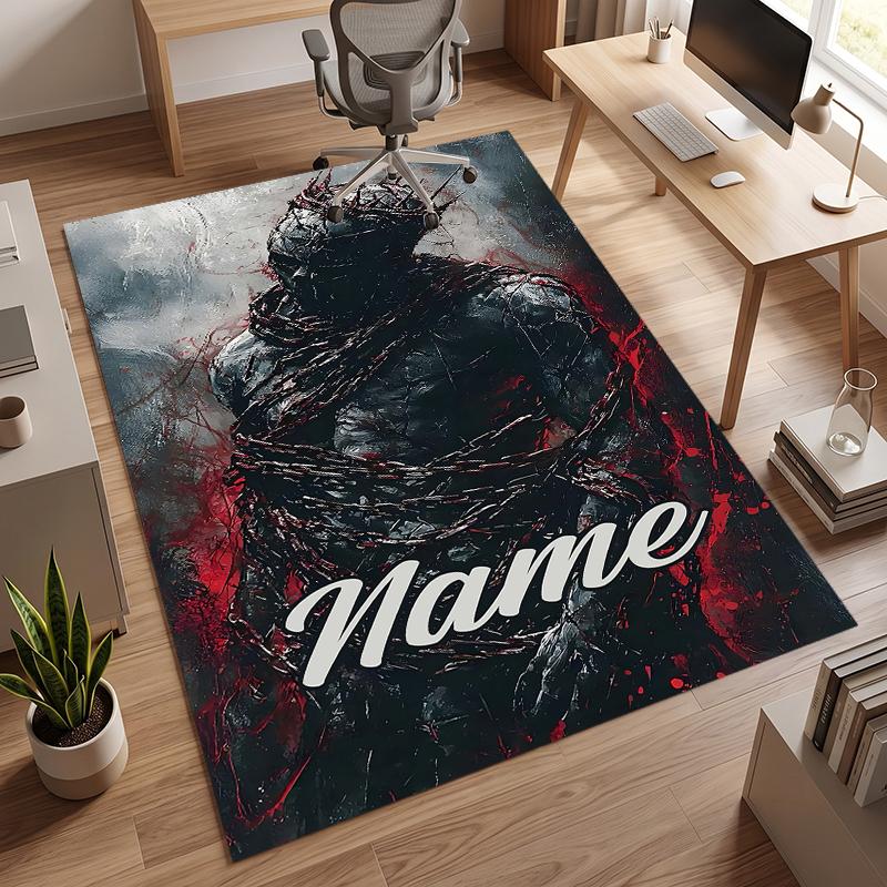 Dark Gothic (5) Personalized Name Office Carpet Stylish Decor for Living Room Bedroom Kitchen