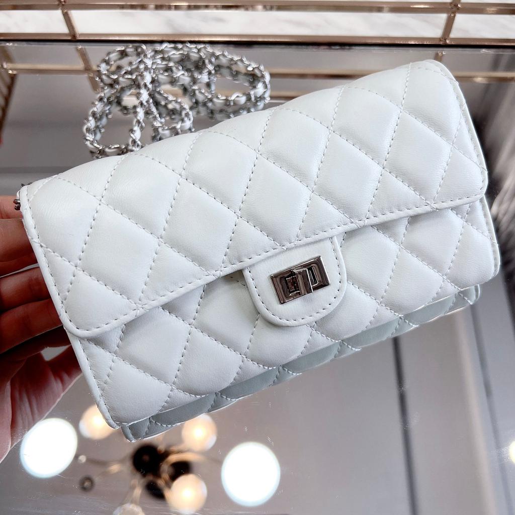 Chain bag Mini small square bag Rhombus long wallet card clip One shoulder cross cross mobile phone bag Female