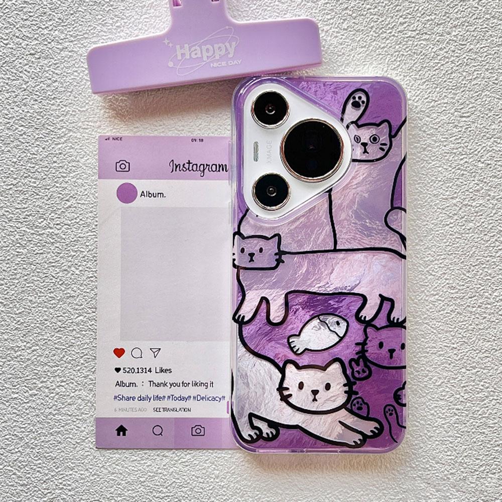 Multi Colored Line Cat Phone Cases Phone Case for Honor 400 200 Pro Magic 7 5 Lite X9a X9c X8b X8a X8c Shell Silicone Back Cover