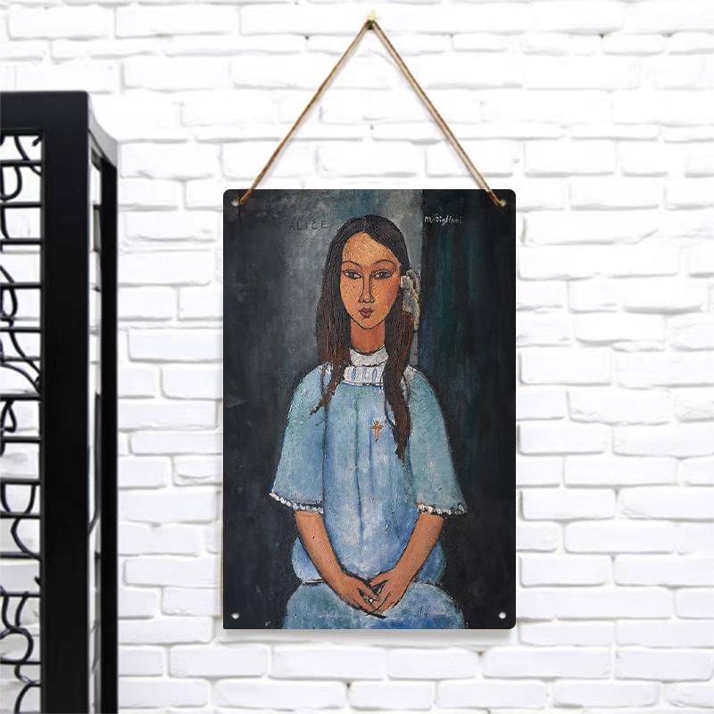 Custom Iron Painting Modigliani Style Portrait Decorative Wall Art Home Decoration
