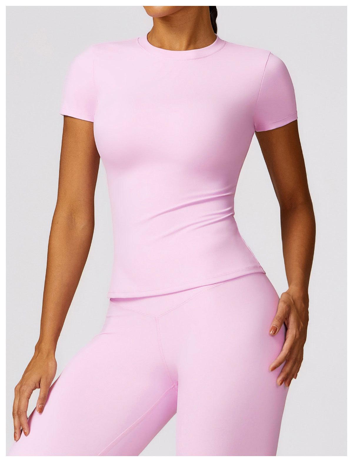 

Women s High-Waisted Butt-Lifting Yoga Pants & Short-Sleeved Fitness T-Shirt Set Extra Large