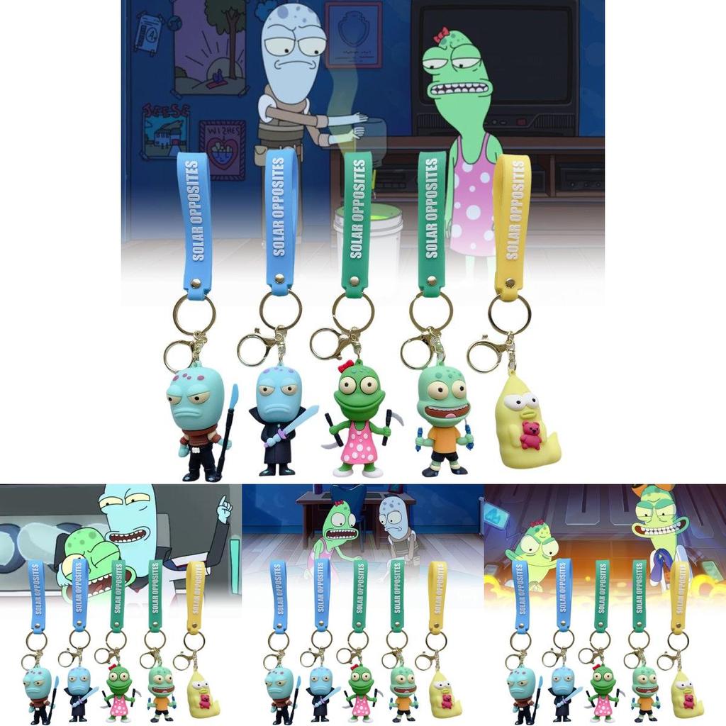 Creative Cartoon Alien Keychain Pvc Keyring For Fun Gift Ideas Unique Modern Art Style