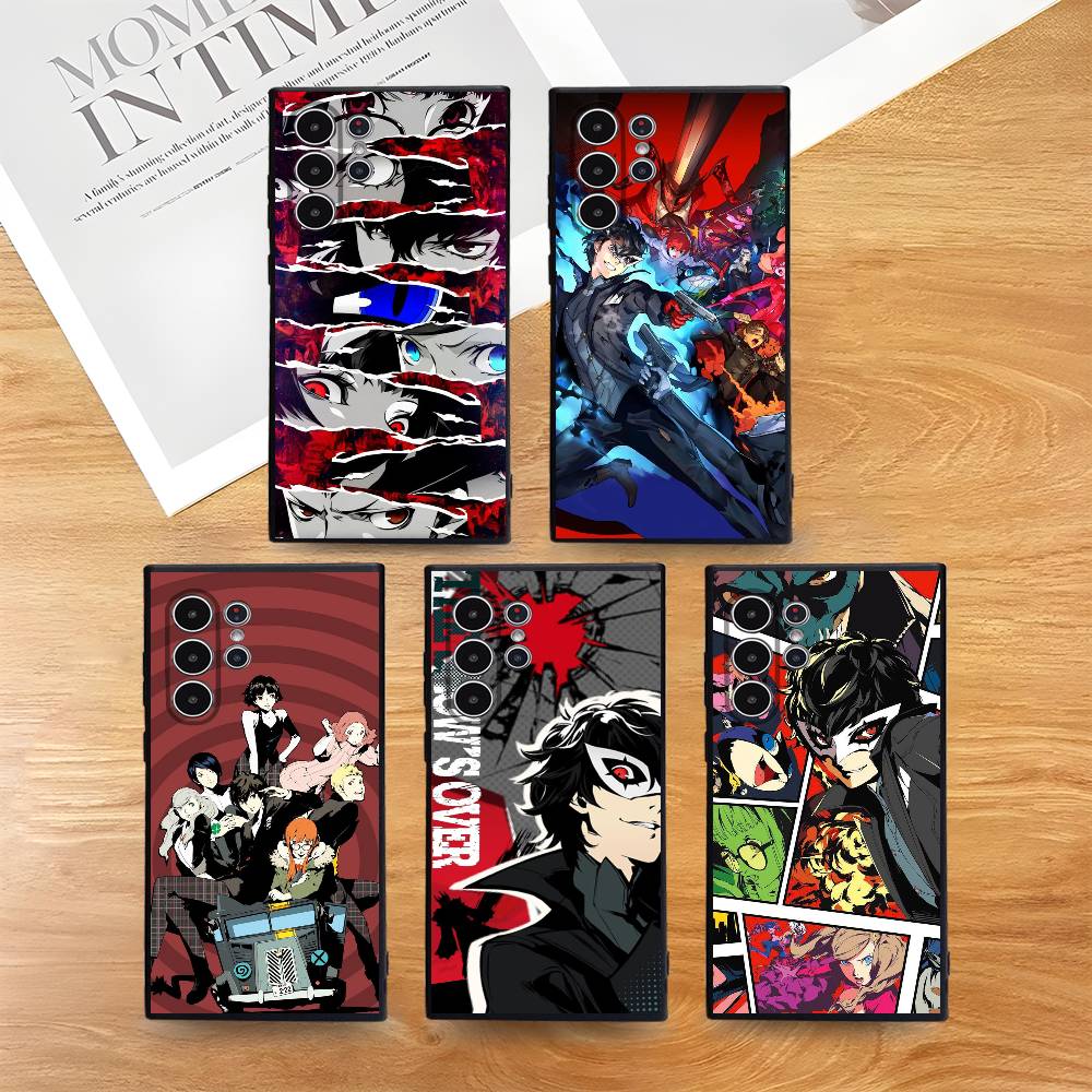 P-Persona 5 COOL Anime Phone Case for Samsung S Series S21 S22 S23 S24 S25 FE Plus Ultra TPU Soft To Skin-friendly Case